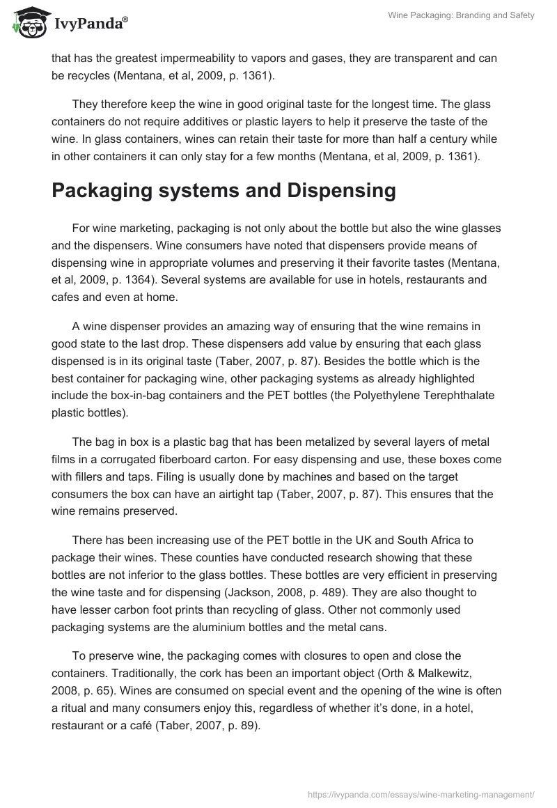 Wine Packaging: Branding and Safety. Page 2