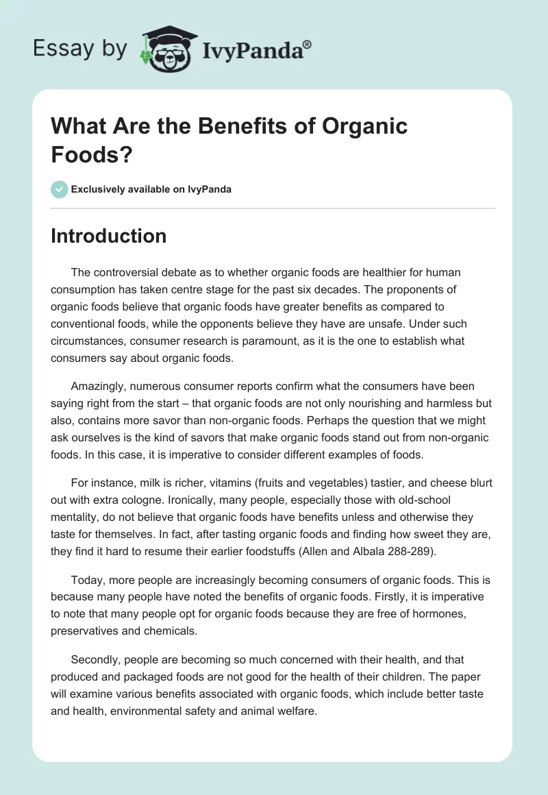 The Nutritional Benefits of Organic Fruits and Vegetables