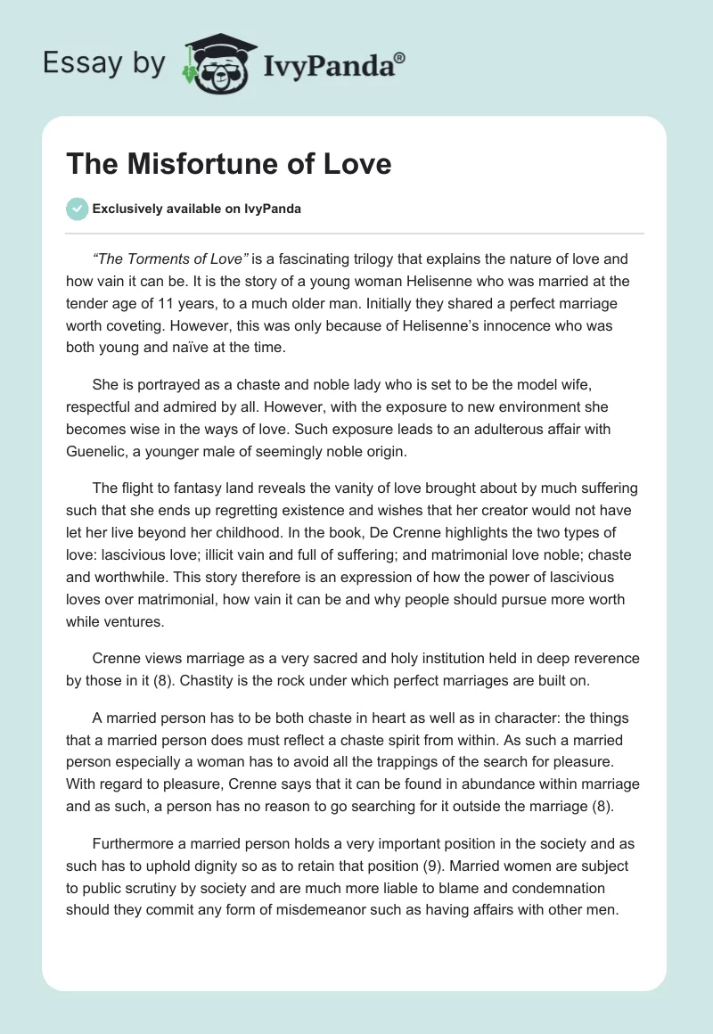 The Misfortune of Love. Page 1