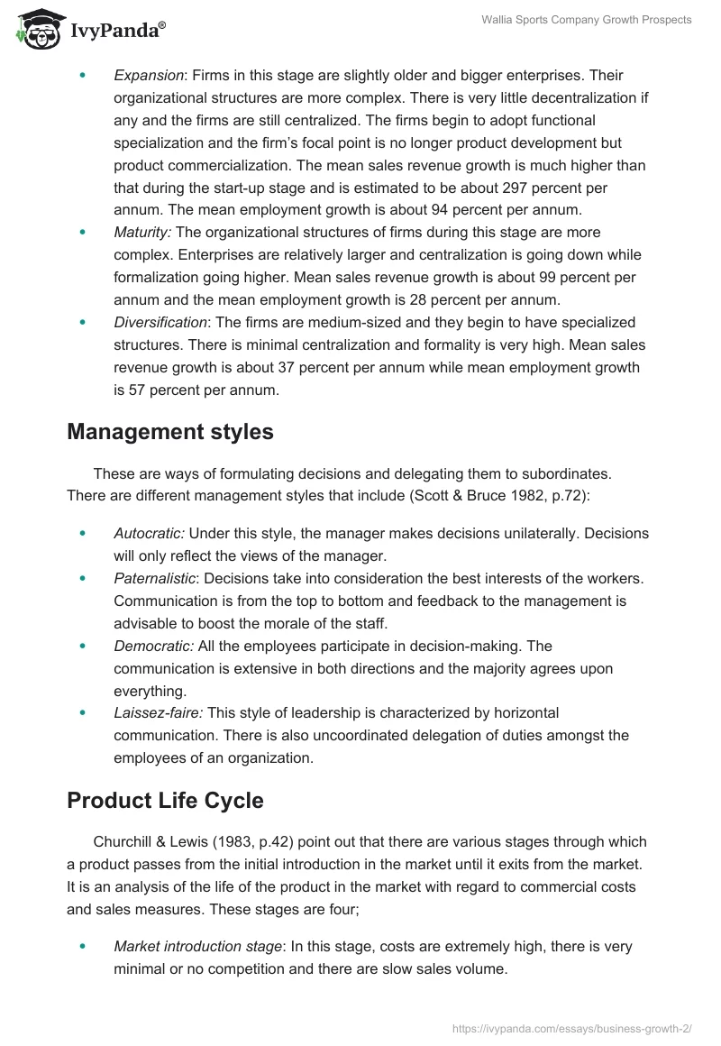 Wallia Sports Company Growth Prospects. Page 5