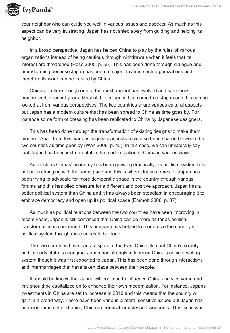 The Role of Japan in the Transformation of Modern China. Page 5