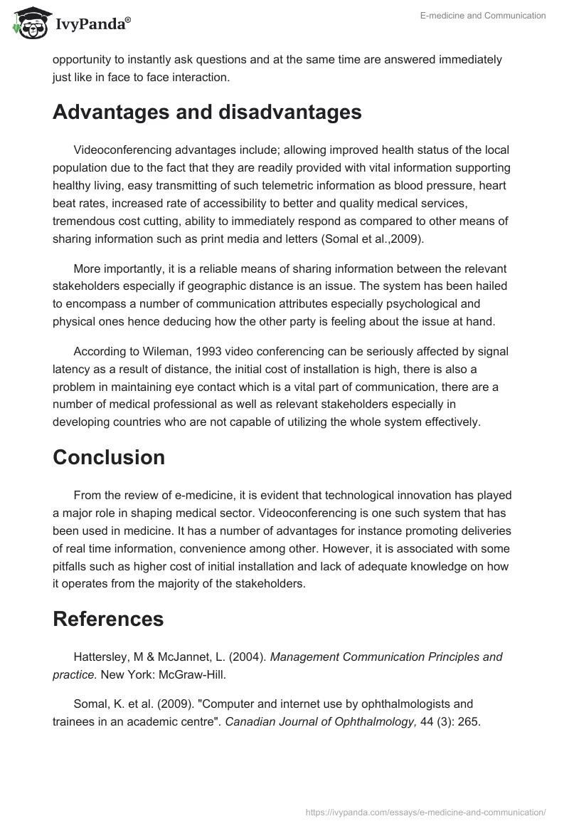 E-medicine and Communication. Page 3