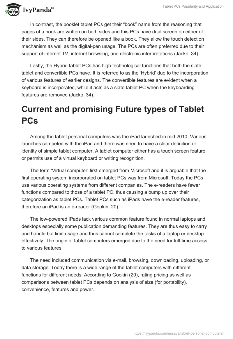 Tablet PCs Popularity and Application. Page 2