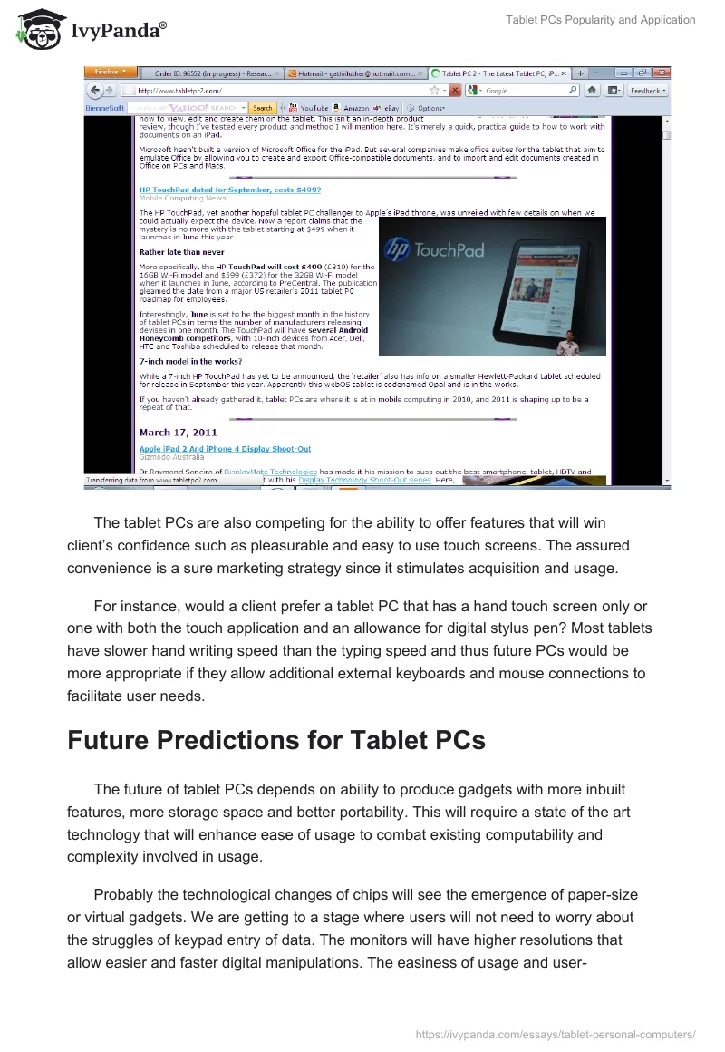 Tablet PCs Popularity and Application. Page 4