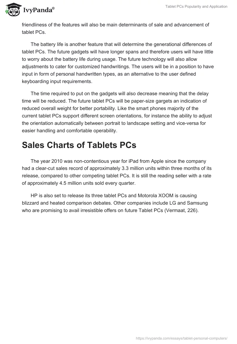 Tablet PCs Popularity and Application. Page 5