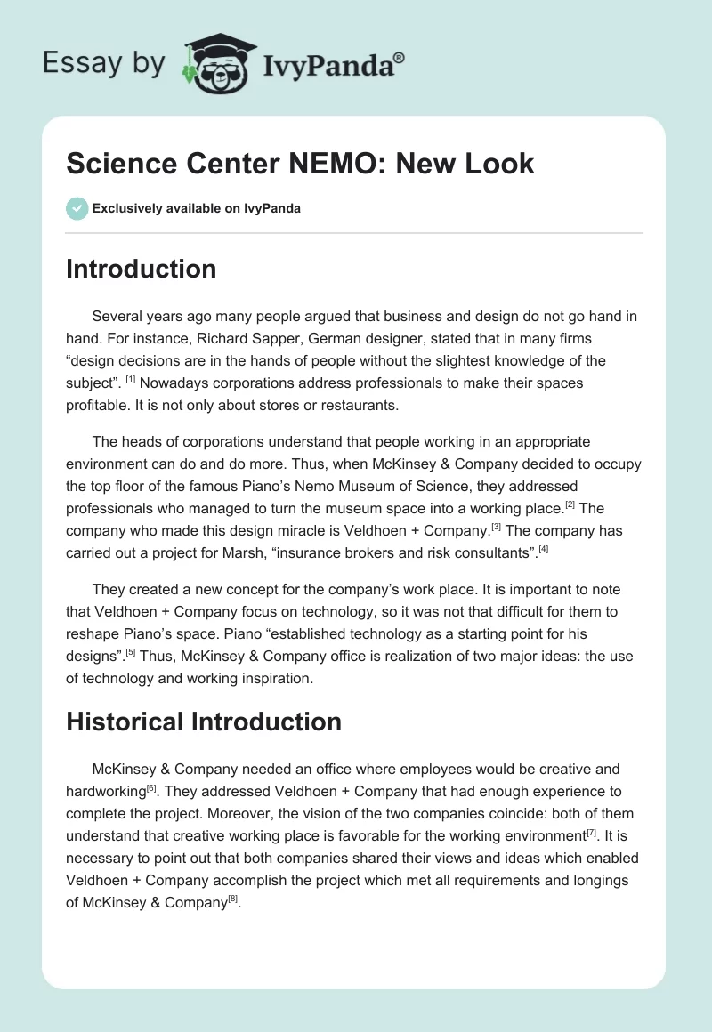Science Center NEMO: New Look. Page 1