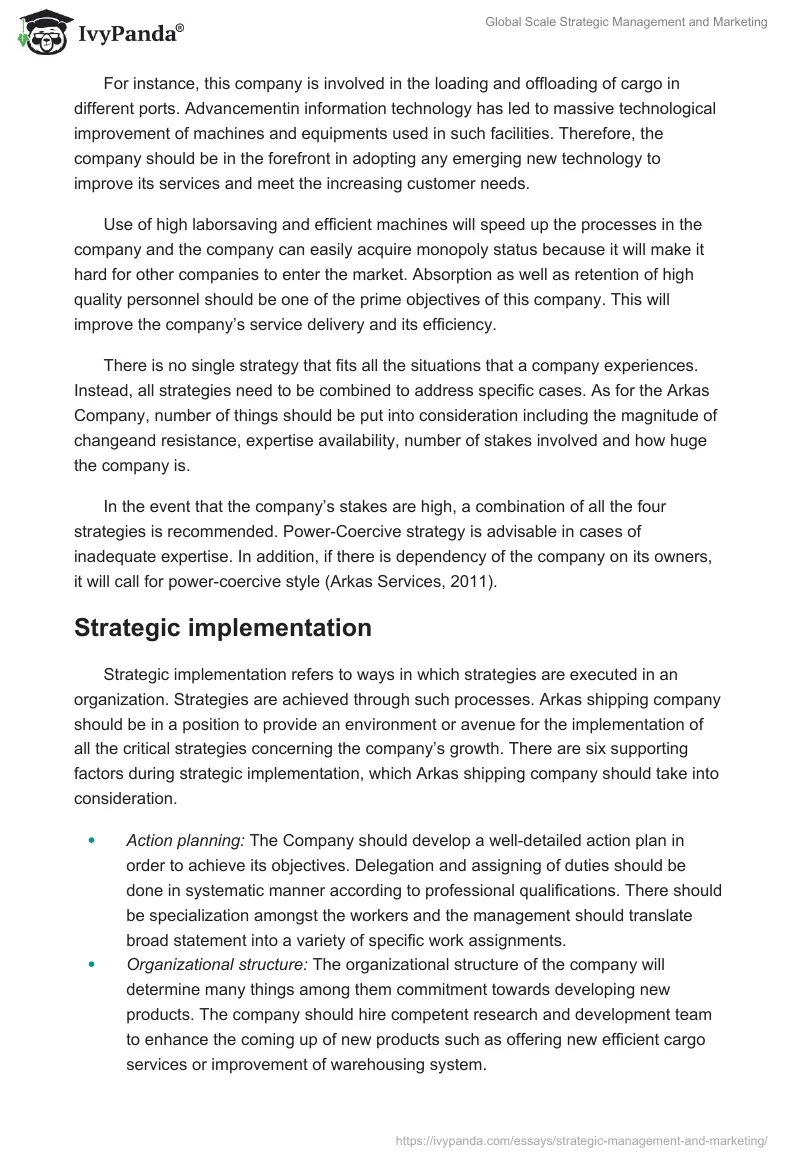 Global Scale Strategic Management and Marketing. Page 3