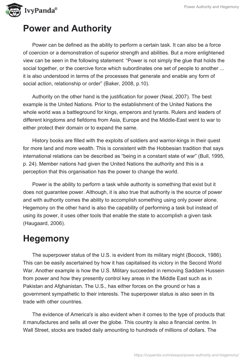 Power Authority and Hegemony. Page 2