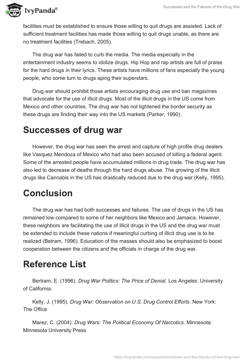 Successes and the Failures of the "Drug War". Page 2