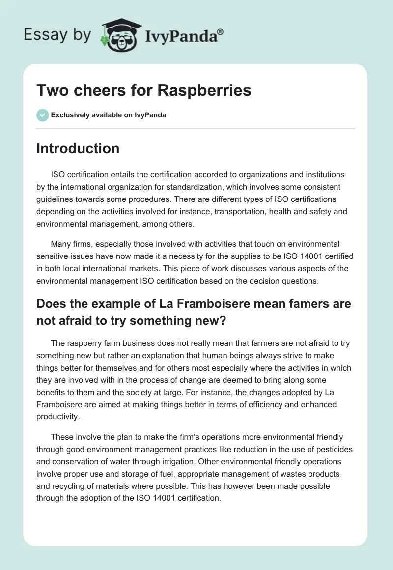 Two cheers for Raspberries. Page 1