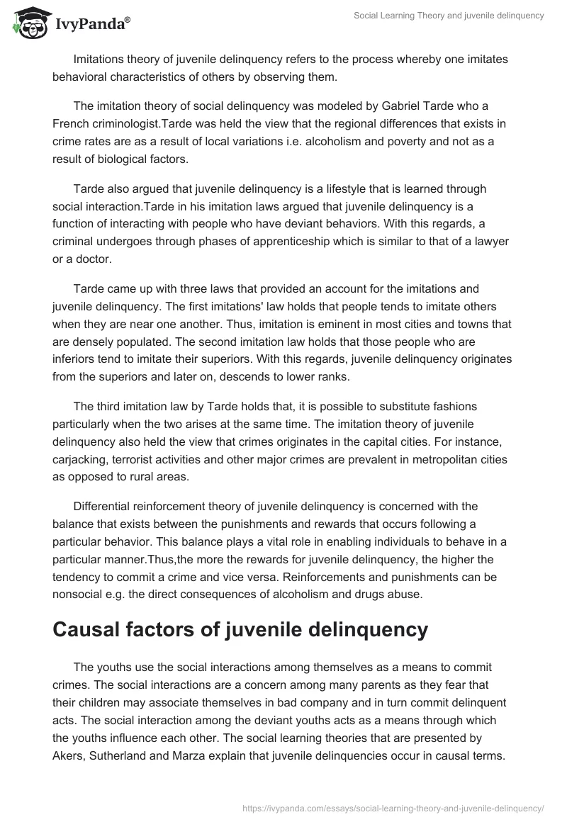 Social Learning Theory and juvenile delinquency. Page 3