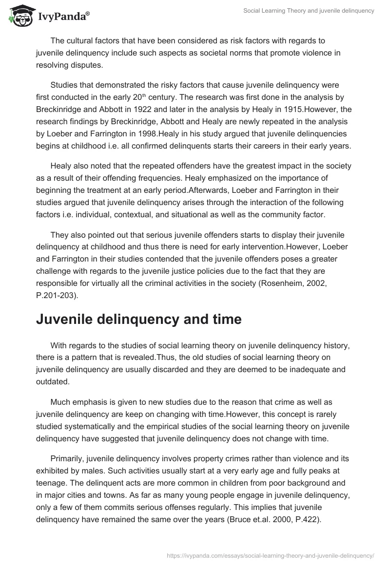 Social Learning Theory and juvenile delinquency. Page 5