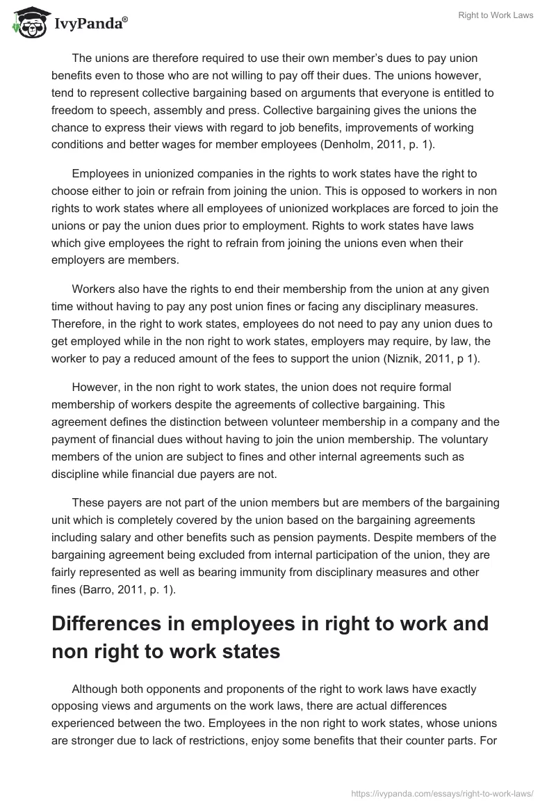 Right to Work Laws. Page 3