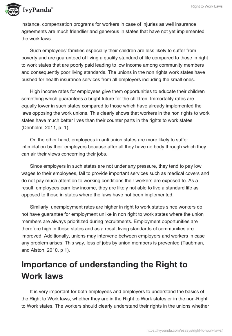 Right to Work Laws. Page 4