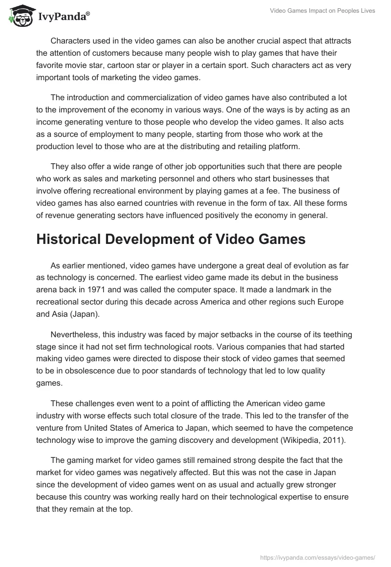 Video Games Impact on Peoples Lives. Page 5