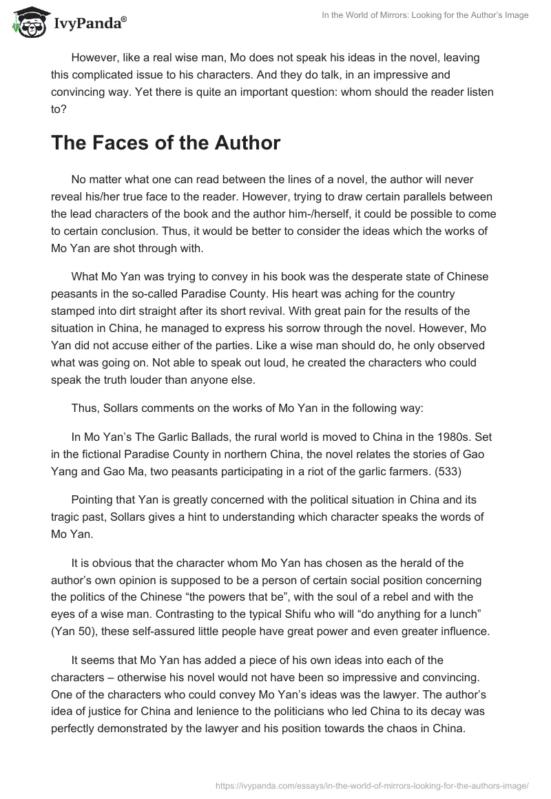 In the World of Mirrors: Looking for the Author’s Image. Page 2