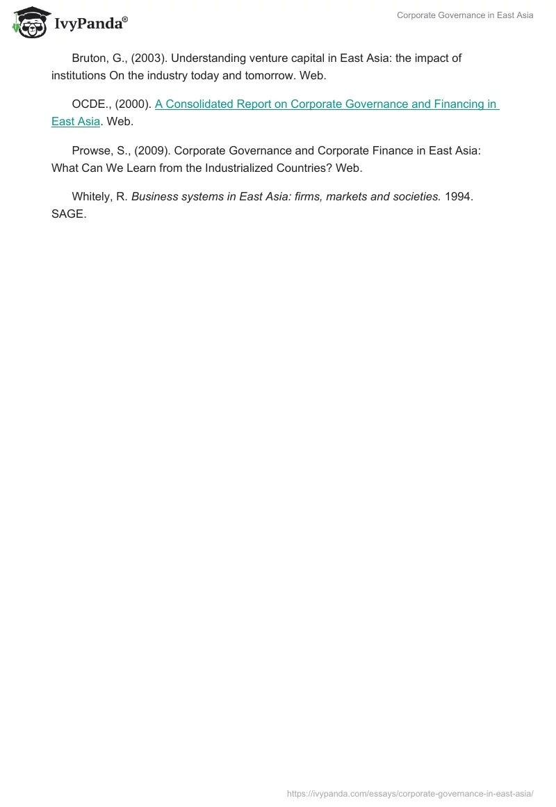 Corporate Governance in East Asia. Page 5