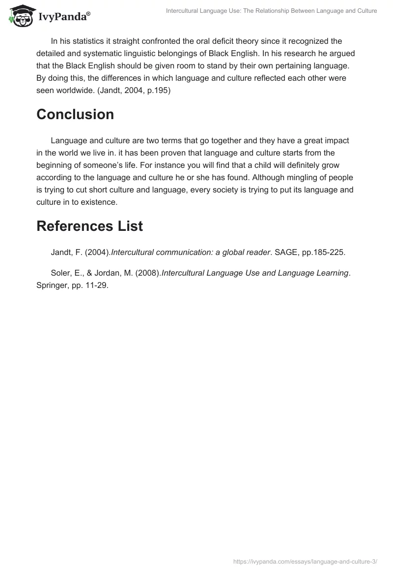 Intercultural Language Use: The Relationship Between Language and Culture. Page 3