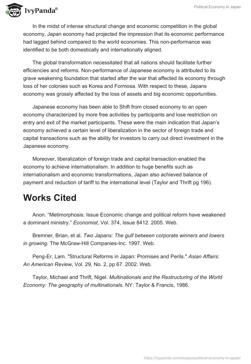 Political Economy in Japan. Page 5