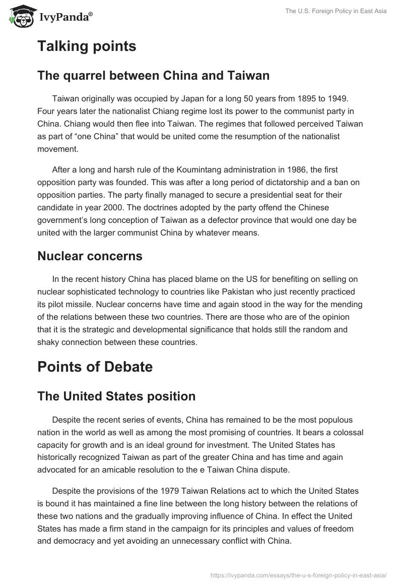 The U.S. Foreign Policy in East Asia. Page 3