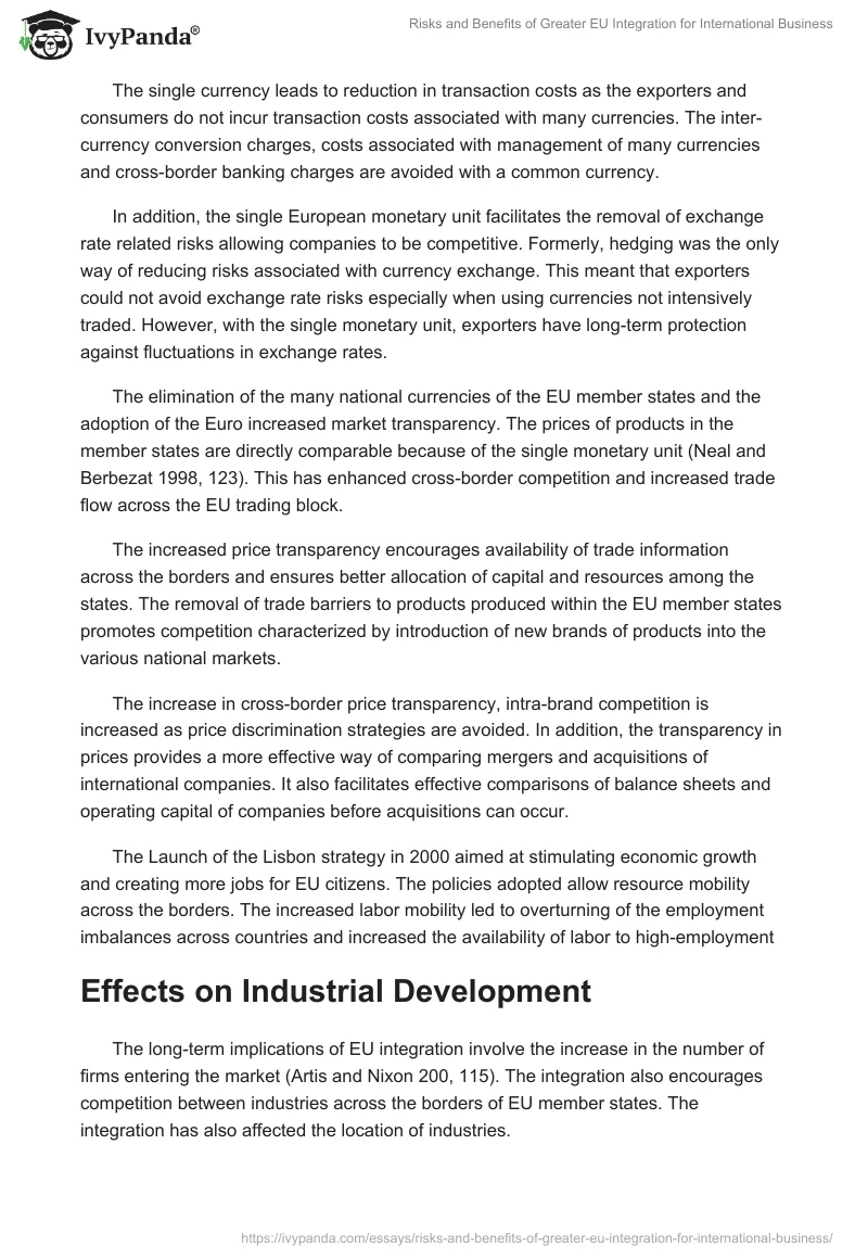 Risks and Benefits of Greater EU Integration for International Business. Page 3