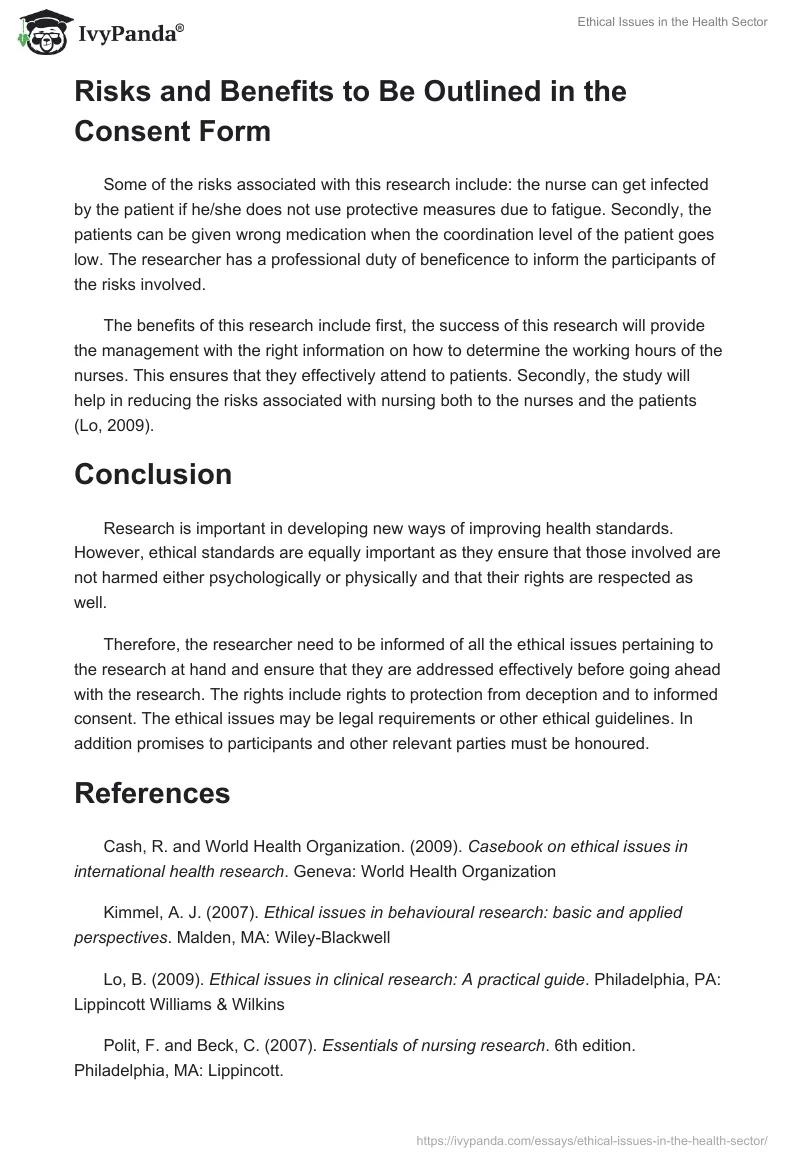 Ethical Issues in the Health Sector. Page 3