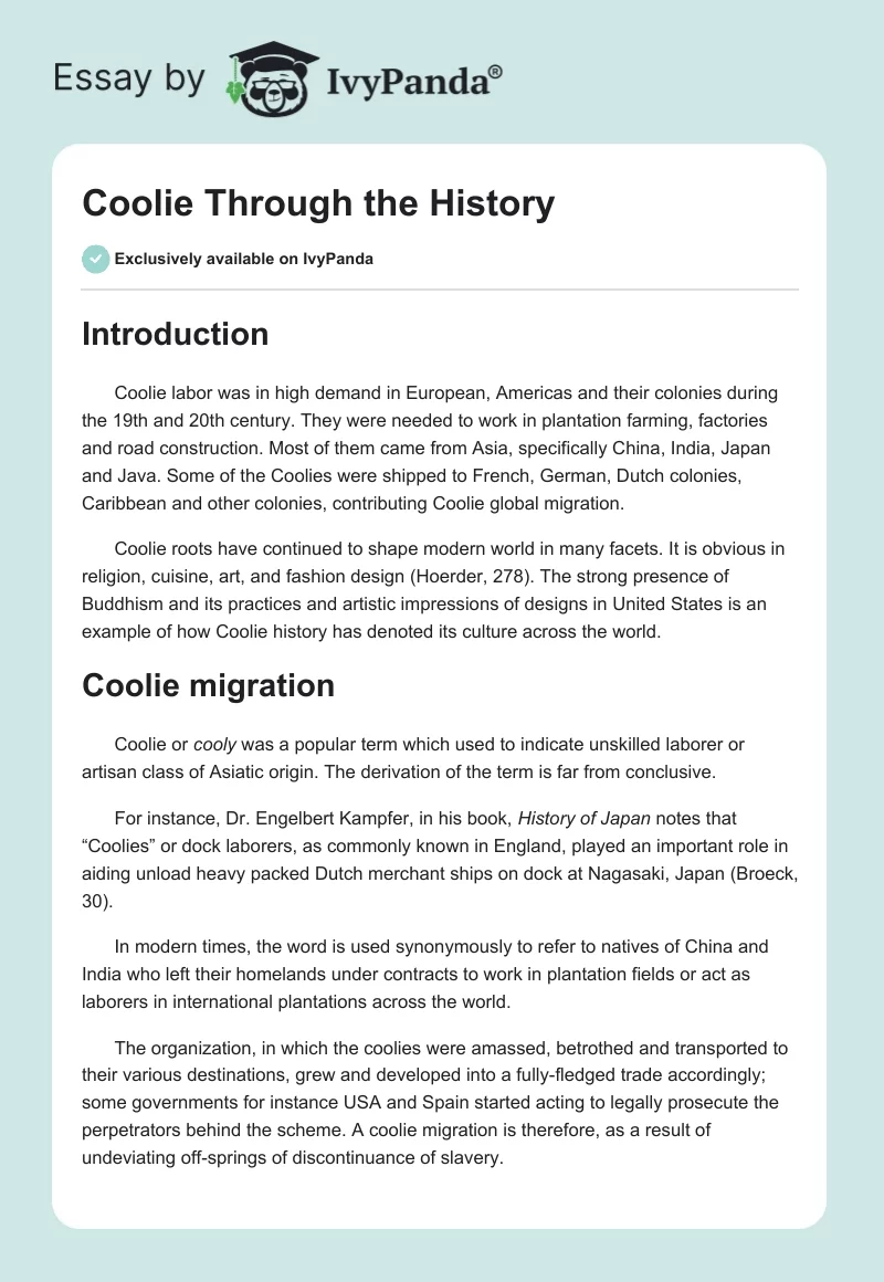 Coolie Through the History. Page 1
