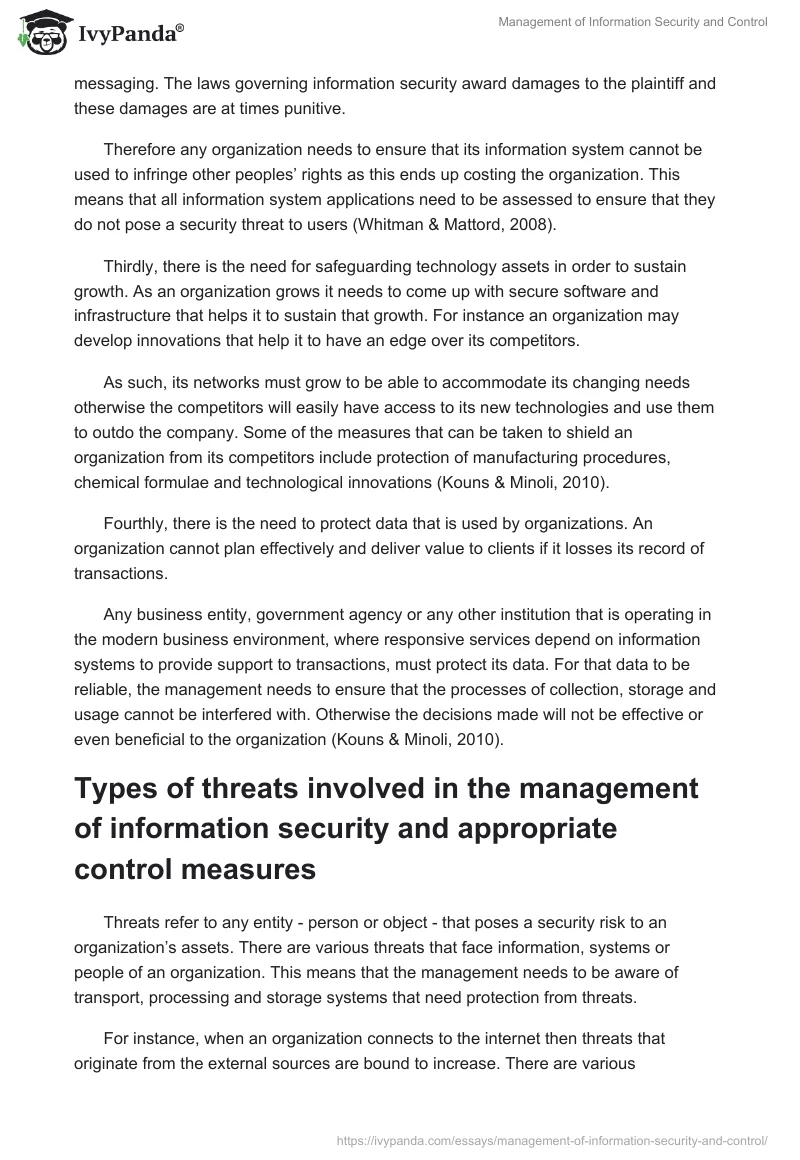 Management of Information Security and Control. Page 2