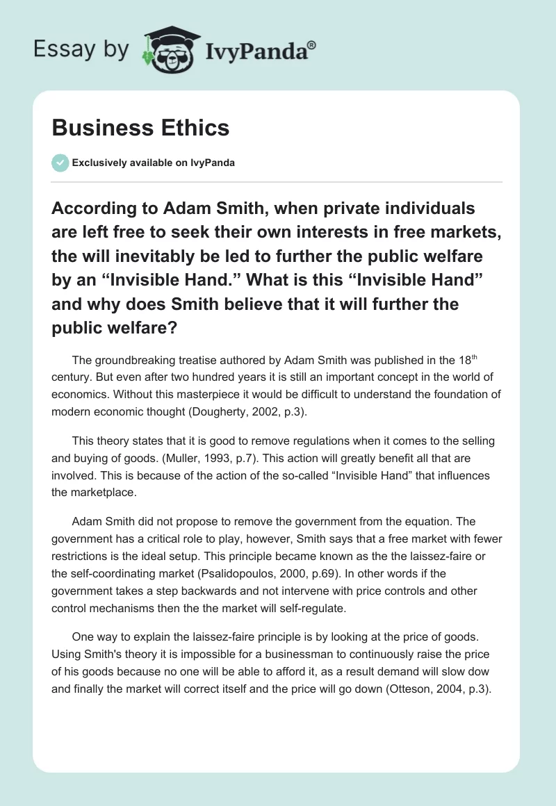 Business Ethics. Page 1