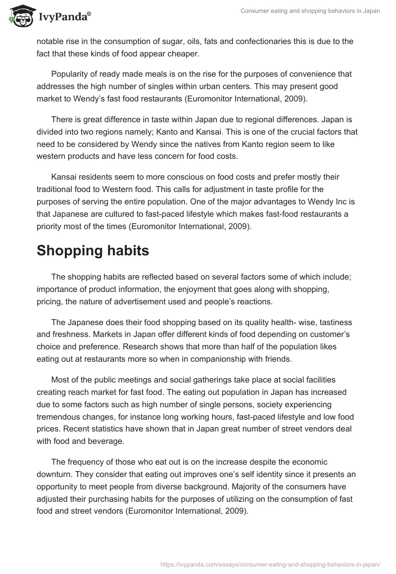 Consumer eating and shopping behaviors in Japan. Page 3
