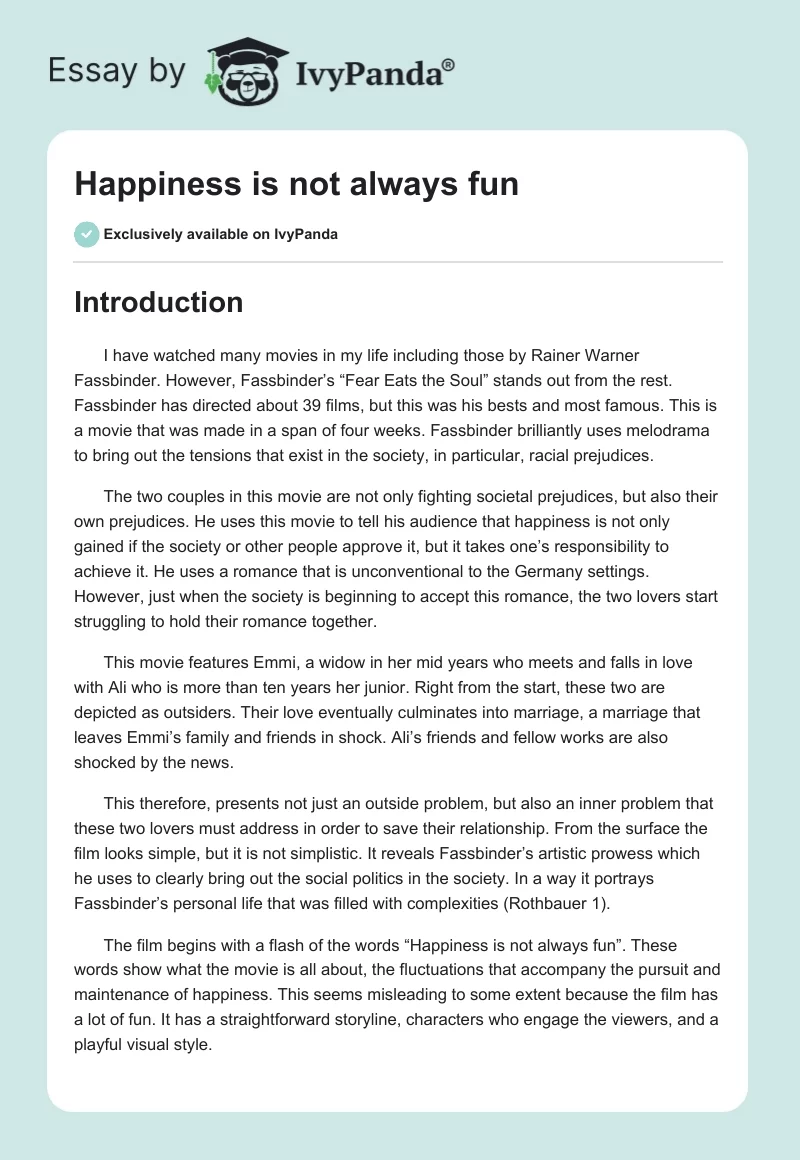 Happiness is not always fun. Page 1