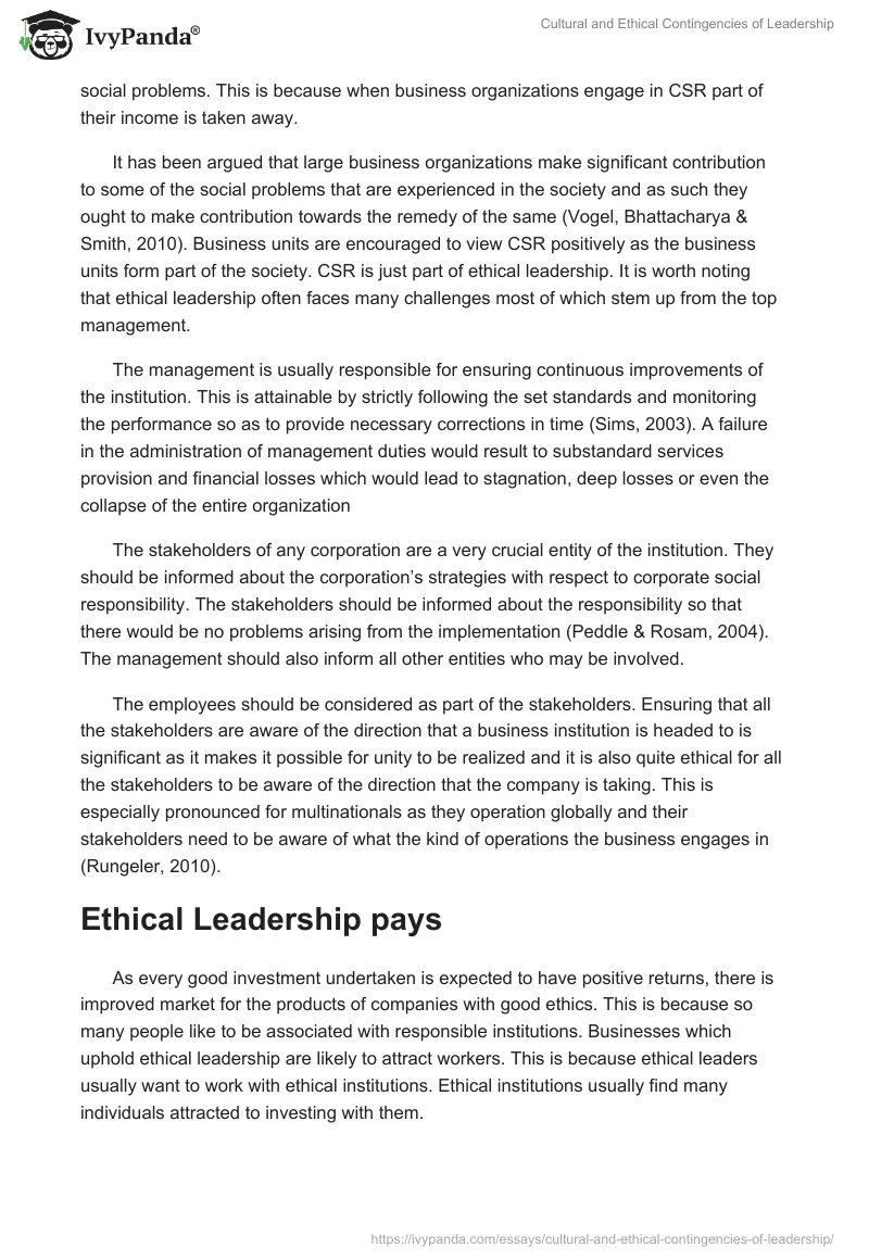 Cultural and Ethical Contingencies of Leadership. Page 4