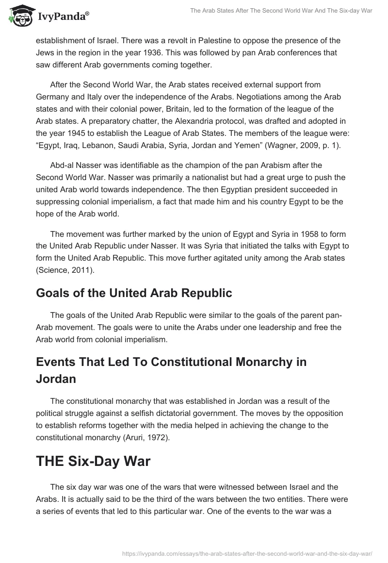 The Arab States After the Second World War and the Six-Day War. Page 2