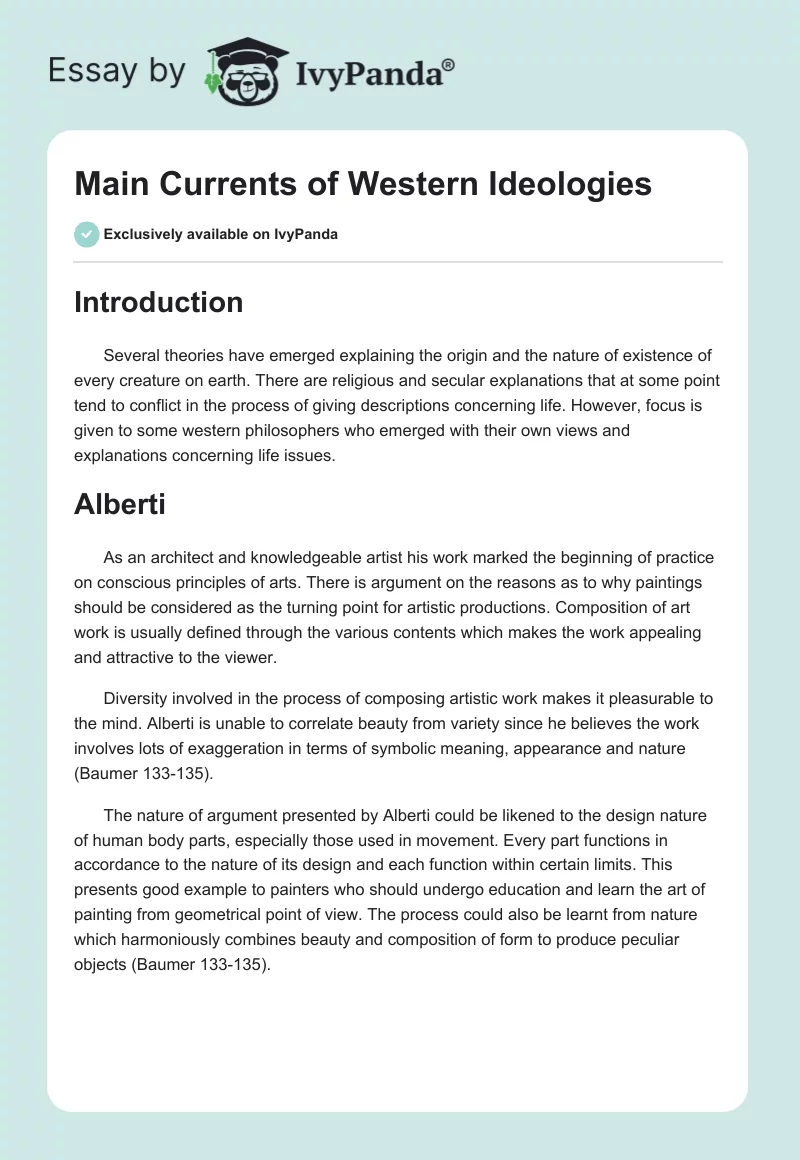 Main Currents of Western Ideologies. Page 1
