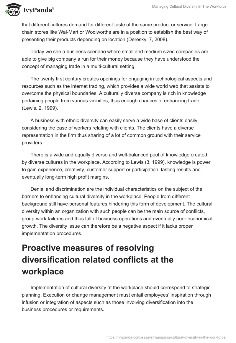 Managing Cultural Diversity in the Workforce. Page 2
