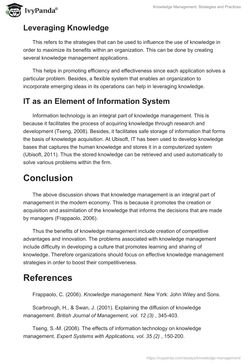 Knowledge Management: Strategies and Practices. Page 4