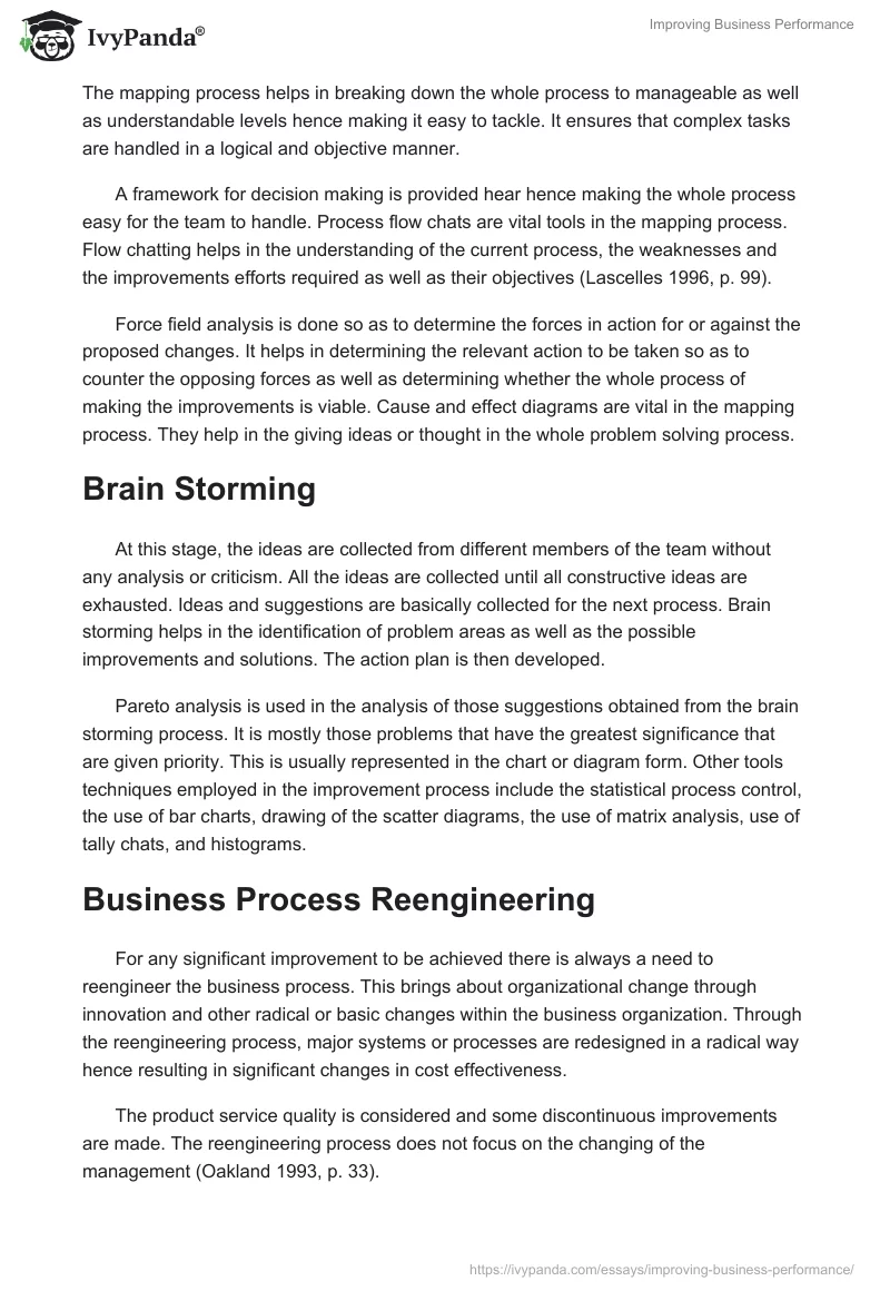 Improving Business Performance. Page 2