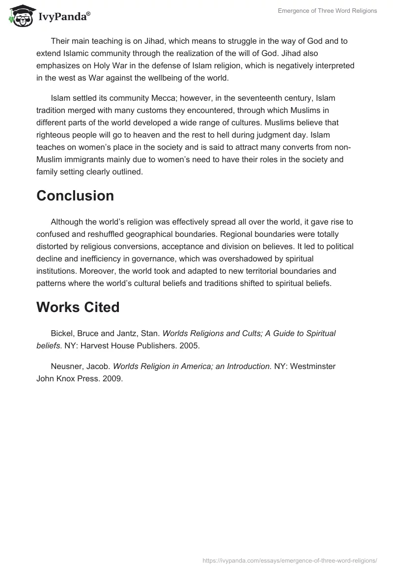 Emergence of Three Word Religions. Page 3
