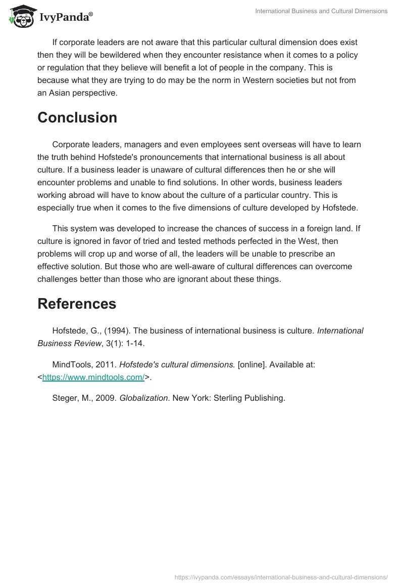 International Business and Cultural Dimensions. Page 3