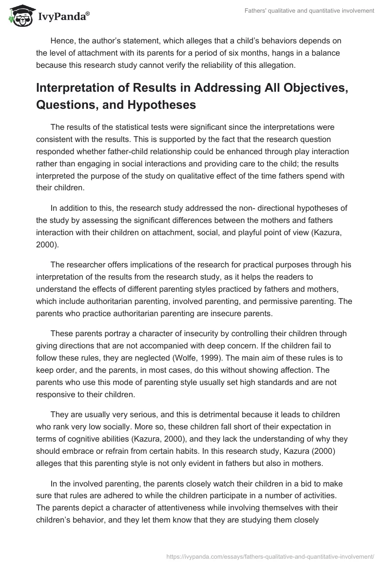 Fathers' qualitative and quantitative involvement. Page 5