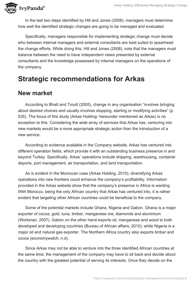Arkas Holding: Effectively Managing Strategic Change. Page 2