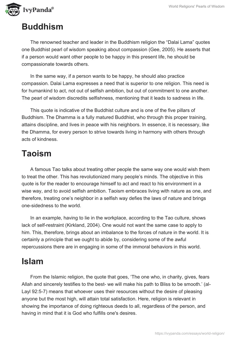World Religions' Pearls of Wisdom. Page 2