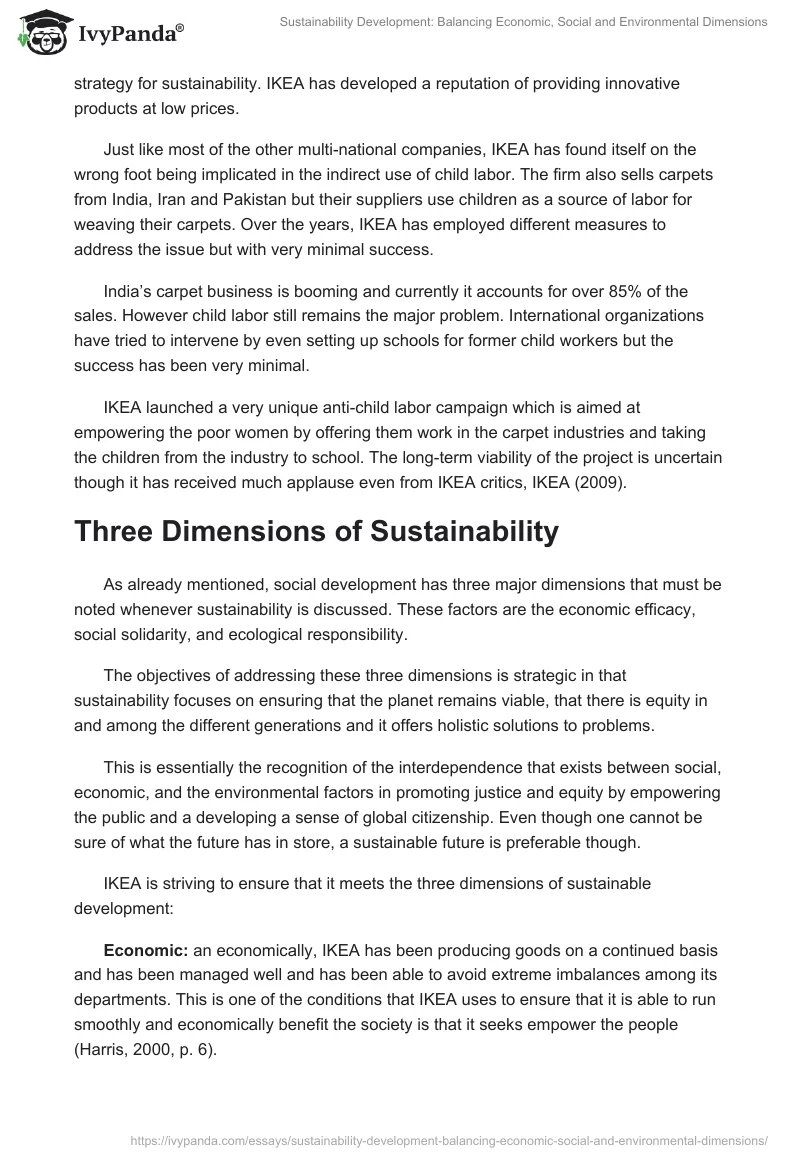 Sustainability Development: Balancing Economic, Social and Environmental Dimensions. Page 2