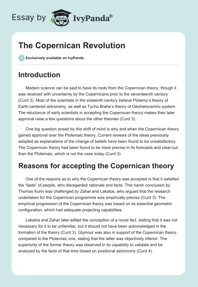 The Copernican Revolution. Page 1