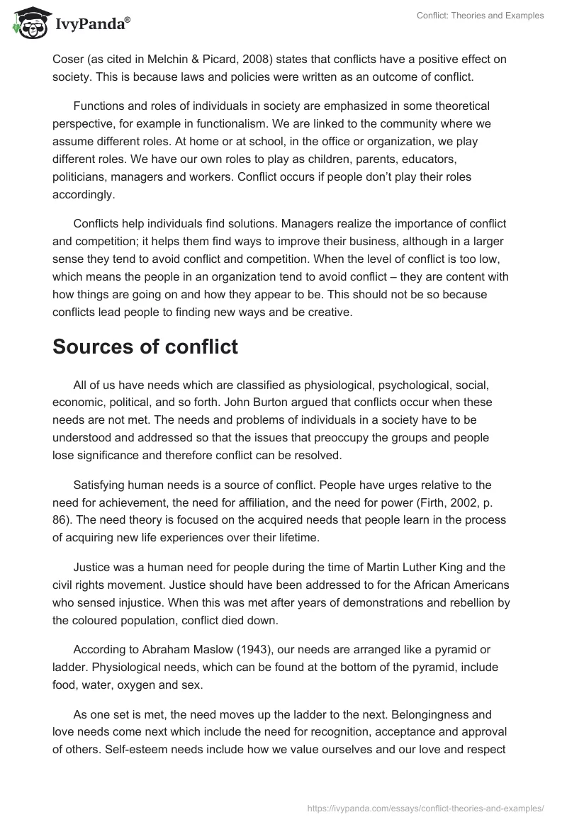 Conflict: Theories and Examples. Page 2