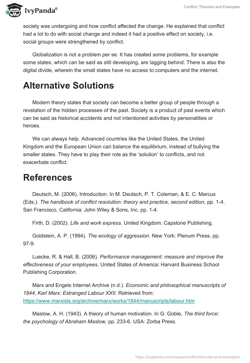 Conflict: Theories and Examples. Page 5