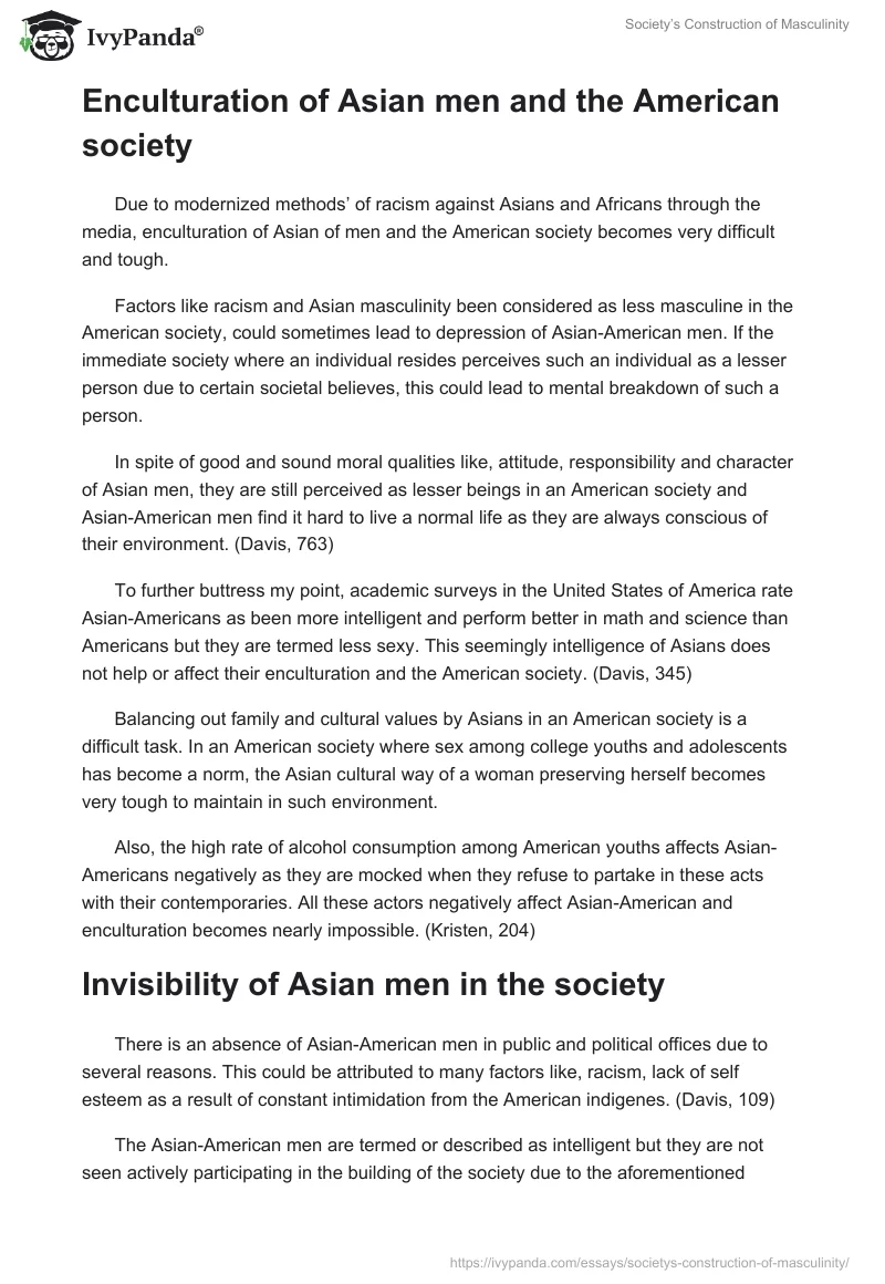 Society’s Construction of Masculinity. Page 4