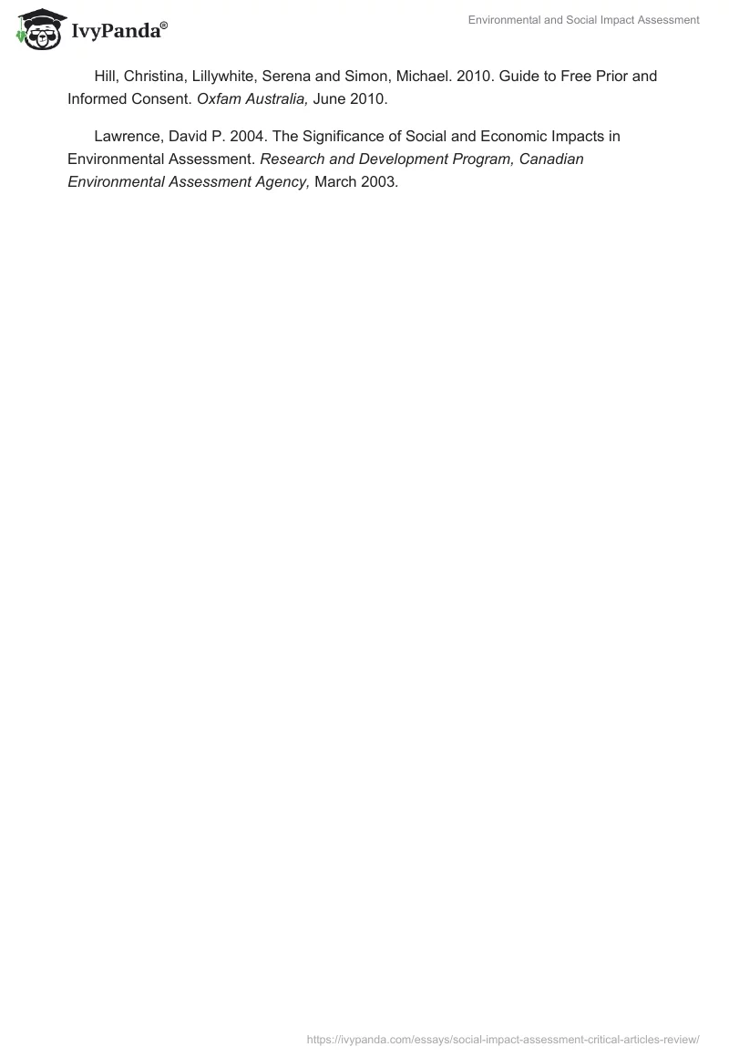 Environmental and Social Impact Assessment. Page 3