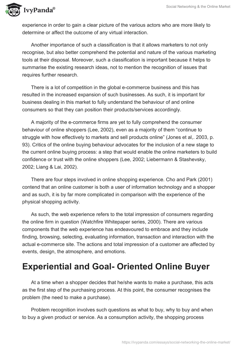 Social Networking & the Online Market. Page 3