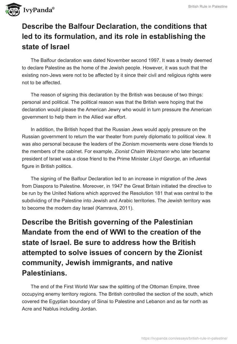 British Rule in Palestine. Page 2